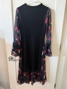 Floral Knit Midi Dress, Size L